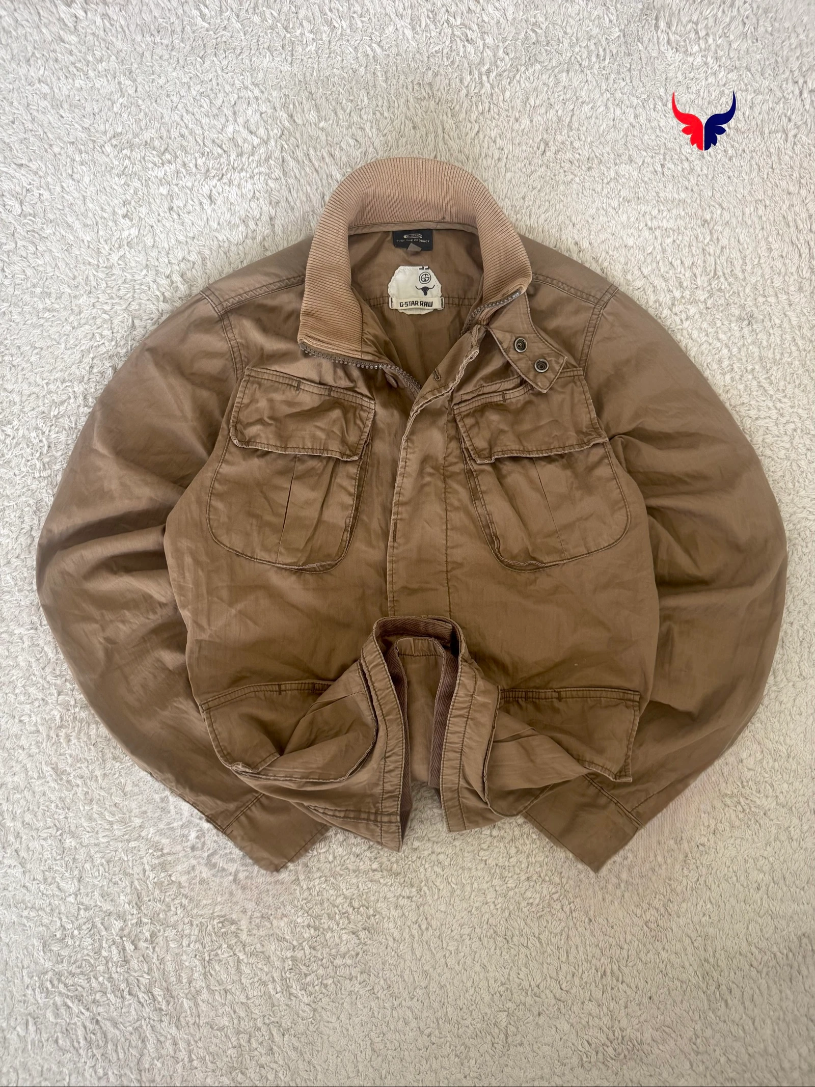 G-Star RAW Officer Delta Military Field Jacket Brown Utility Cotton Vintage L